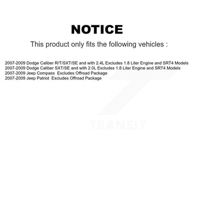 [Avant et Arrière] Ensemble de jambe de suspension avec ressort hélicoïdal pour Jeep Dodge Caliber KSS-107724