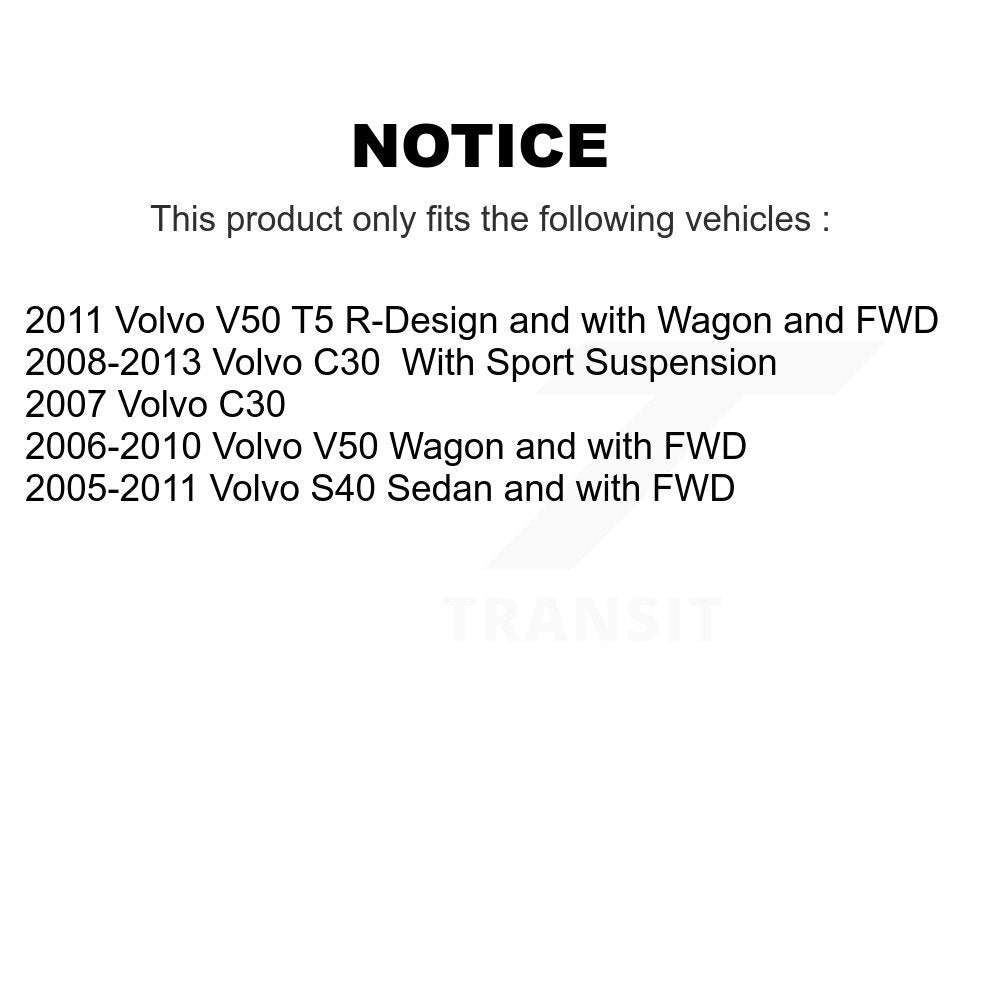 [Avant et Arrière] Ensemble de jambe de suspension avec ressort hélicoïdal pour Volvo S40 C30 V50 KSS-107770