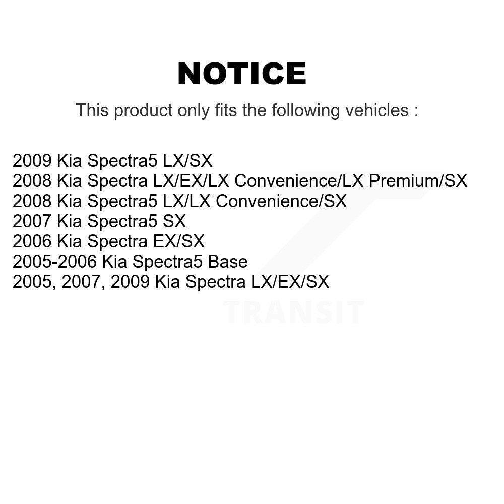 [Avant et Arrière] Ensemble de jambe de suspension avec ressort hélicoïdal pour Kia Spectra Spectra5 KSS-107827