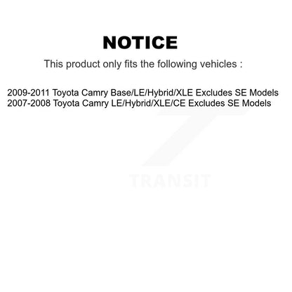 [Avant et Arrière] Ensemble de jambe de suspension avec ressort hélicoïdal pour Toyota Camry Excludes SE Models KSS-107853
