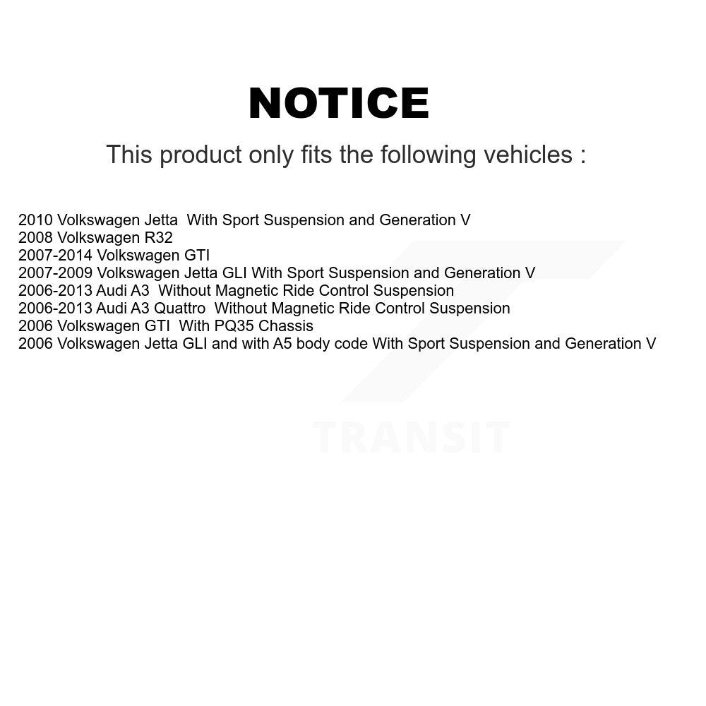 [Avant et Arrière] Jambe de suspension pour Volkswagen Jetta GTI Audi A3 Quattro KSS-108196