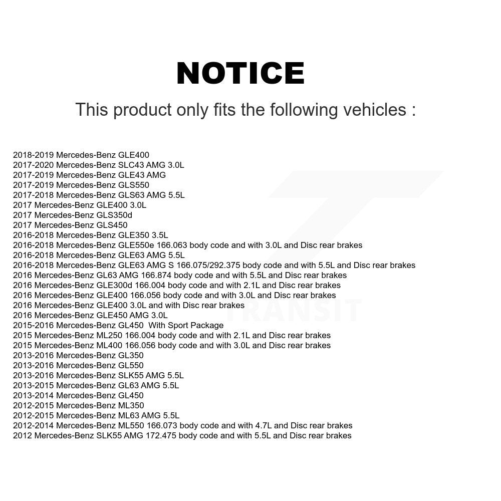 [Arrière] Plaquette de frein pour Mercedes-Benz ML350 GLE400 GLE350 GL350 KSW-100492
