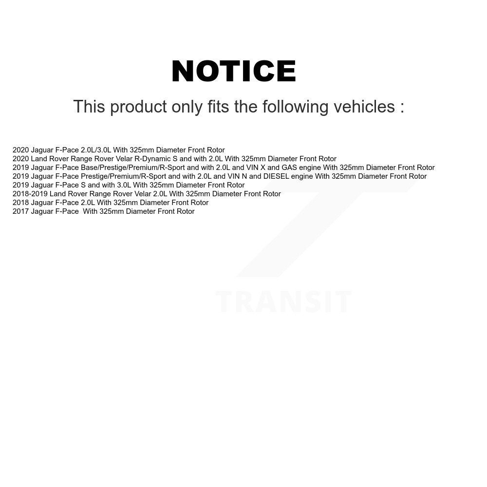 [Avant] Plaquette de frein pour Jaguar F-Pace Land Rover Range Velar KSW-100754