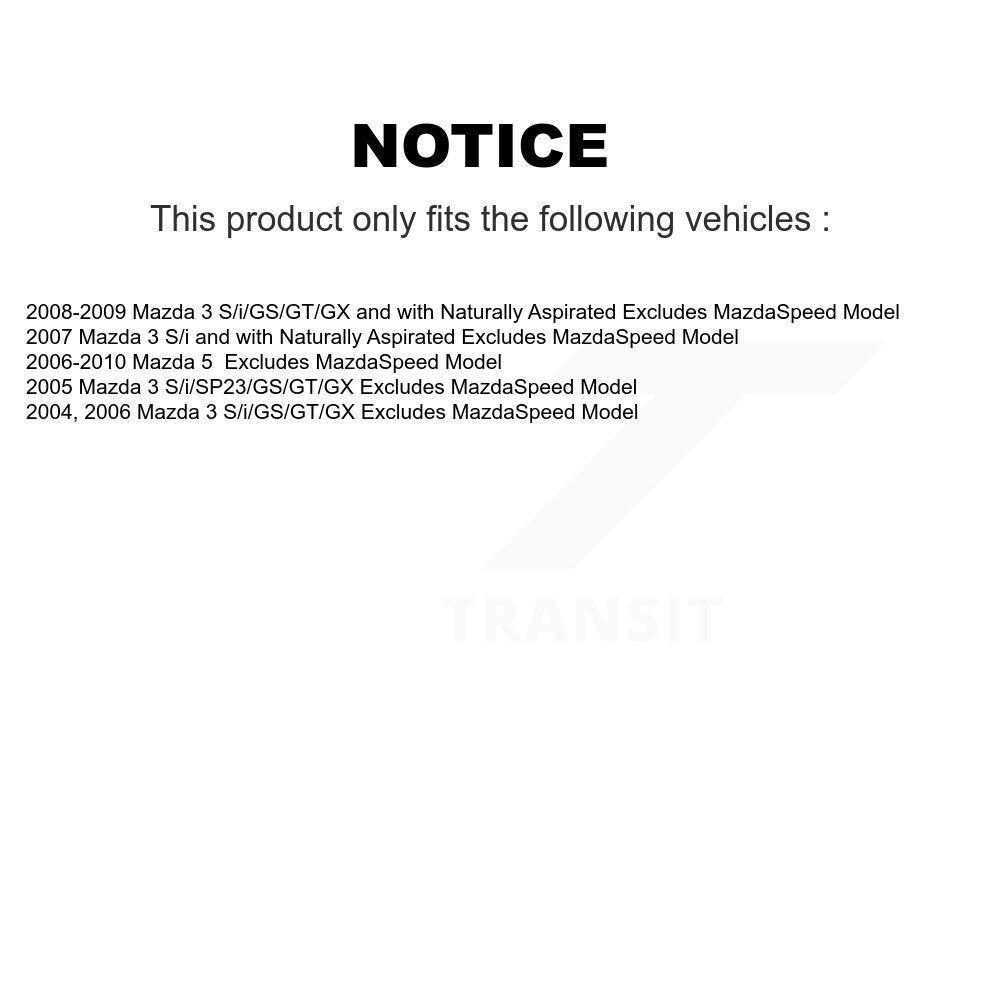 [Avant Droite] Ensemble de jambe de suspension avec ressort hélicoïdal pour Mazda 3 5 Excludes MazdaSpeed Model KT7-100013