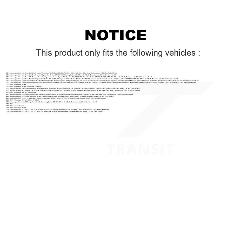 [Avant] Ensemble de jambe de suspension avec ressort hélicoïdal pour Volkswagen Jetta Passat Golf Beetle Rabbit Audi Eos KT7-100017