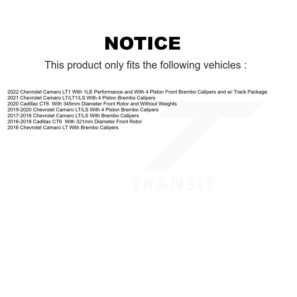 [Avant + Arrière] Kit de plaquette (céramique) de frein pour Chevrolet Camaro Cadillac CT6 KTC-100011