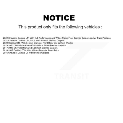 [Avant + Arrière] Kit de plaquette (céramique) de frein pour Chevrolet Camaro Cadillac CT6 KTC-100011