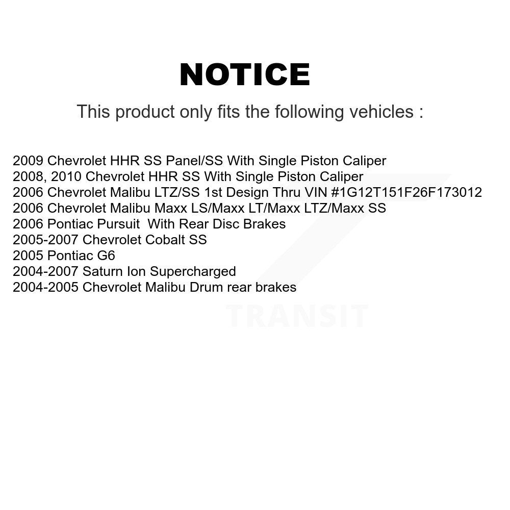 [Avant + Arrière] Kit de plaquette (céramique) de frein pour Chevrolet Cobalt Malibu Saturn Ion HHR Pontiac G6 Pursuit KTC-100022