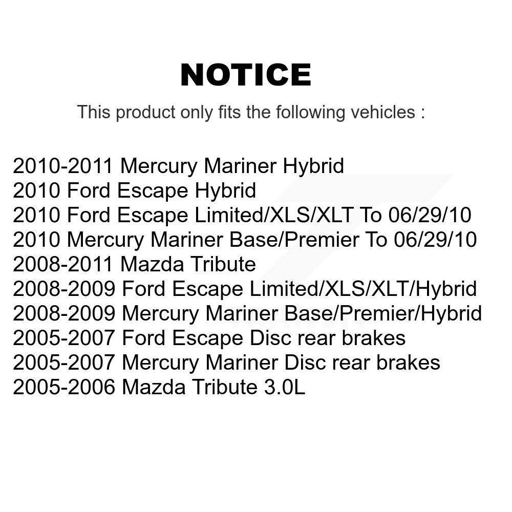 [Avant + Arrière] Kit de plaquette (céramique) de frein pour Ford Escape Mercury Mariner Mazda Tribute KTC-100033