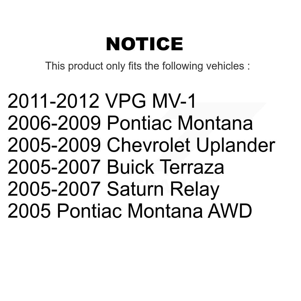 [Avant + Arrière] Kit de plaquette (céramique) de frein pour Chevrolet Uplander Pontiac Montana Buick Terraza Saturn Relay VPG MV-1 KTC-100048
