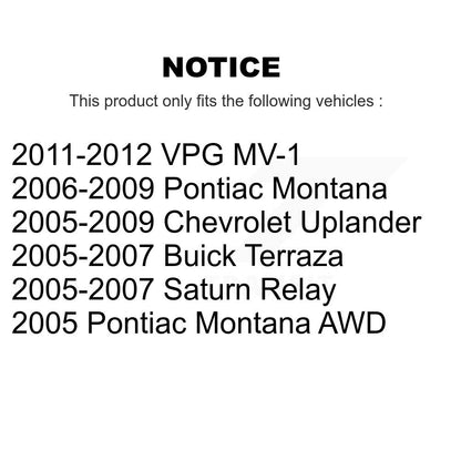 [Avant + Arrière] Kit de plaquette (céramique) de frein pour Chevrolet Uplander Pontiac Montana Buick Terraza Saturn Relay VPG MV-1 KTC-100048