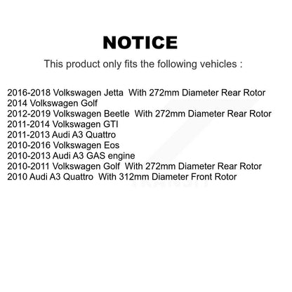 [Avant + Arrière] Kit de plaquette (céramique) de frein pour Volkswagen Jetta Beetle GTI Eos Golf Audi A3 Quattro KTC-100067