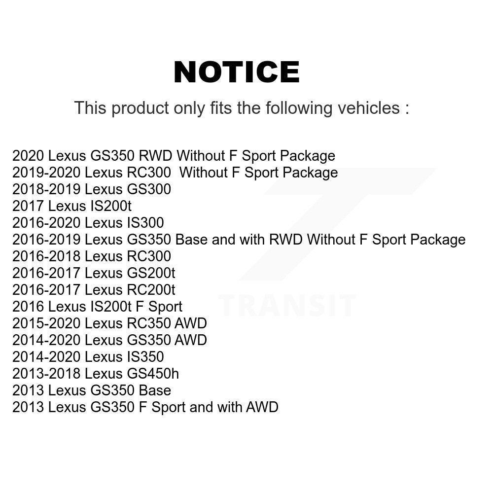 [Avant + Arrière] Kit de plaquette (céramique) de frein pour Lexus GS350 IS300 IS200t IS350 RC350 RC300 RC200t GS300 GS200t GS450h KTC-100073