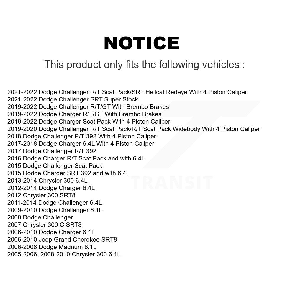 [Avant + Arrière] Kit de plaquette (céramique) de frein pour Dodge Charger Chrysler 300 Challenger Jeep Grand Cherokee Magnum KTC-100077