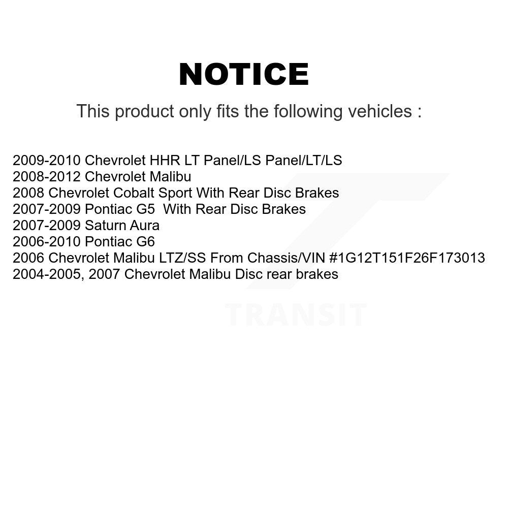 [Avant + Arrière] Kit de plaquette (céramique) de frein pour Chevrolet Malibu Pontiac G6 Cobalt Saturn Aura HHR G5 KTC-100085