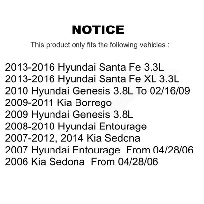 [Avant + Arrière] Kit de plaquette (céramique) de frein pour Kia Sedona Hyundai Santa Fe Entourage Genesis Borrego XL KTC-100097