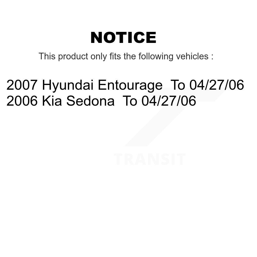 [Avant + Arrière] Kit de plaquette (céramique) de frein pour Kia Sedona Hyundai Entourage To 04/27/06 KTC-100100