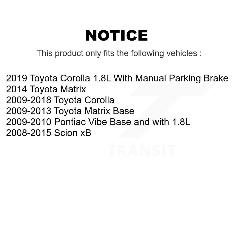 [Avant + Arrière] Kit de plaquette (céramique) de frein pour Toyota Corolla Scion xB Matrix Pontiac Vibe KTC-100107