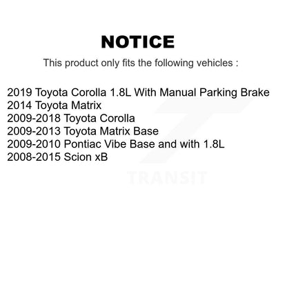 [Avant + Arrière] Kit de plaquette (céramique) de frein pour Toyota Corolla Scion xB Matrix Pontiac Vibe KTC-100107