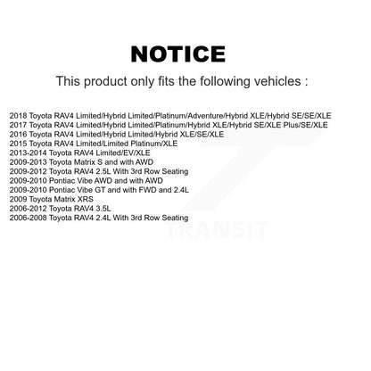 [Avant + Arrière] Kit de plaquette (céramique) de frein pour Toyota RAV4 Matrix Pontiac Vibe KTC-100108