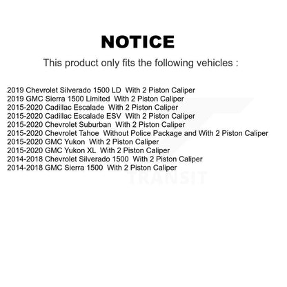 [Avant + Arrière] Kit de plaquette (céramique) de frein pour Chevrolet Silverado 1500 GMC Sierra Tahoe Suburban Yukon Cadillac XL Escalade ESV LD Limited KTC-100159