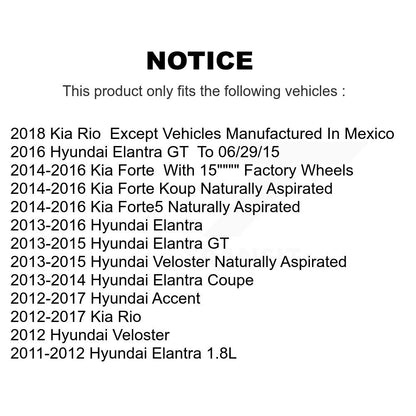[Avant + Arrière] Kit de plaquette (céramique) de frein pour Hyundai Elantra Kia Accent Forte Rio Veloster GT Forte5 Coupe Koup KTC-100243