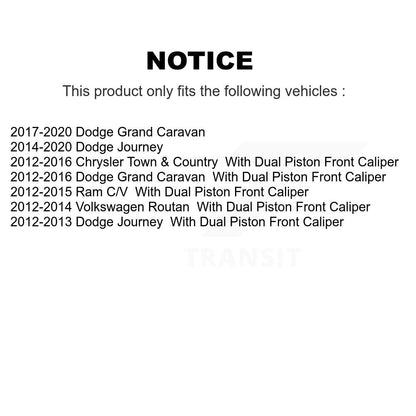 [Avant + Arrière] Kit de plaquette (céramique) de frein pour Dodge Grand Caravan Journey Chrysler Town & Country Ram C/V Volkswagen Routan KTC-100256