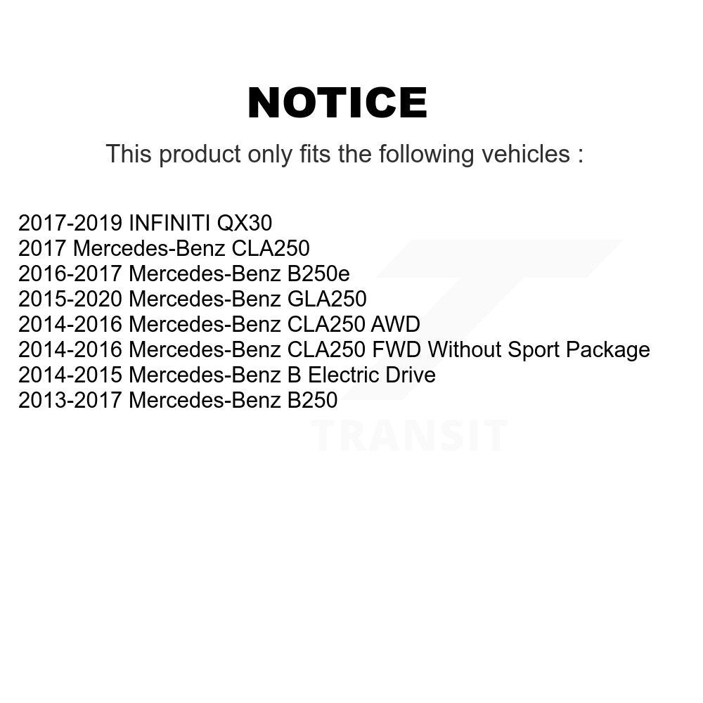 [Avant + Arrière] Kit de plaquette (céramique) de frein pour Mercedes-Benz GLA250 CLA250 INFINITI QX30 B Electric Drive B250e B250 KTC-100282