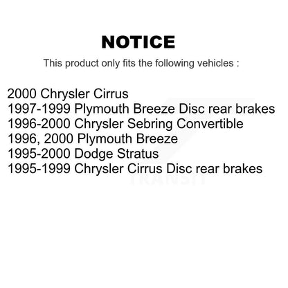 [Avant + Arrière] Kit de plaquette (céramique) de frein pour Chrysler Sebring Dodge Stratus Cirrus Plymouth Breeze KTC-100350