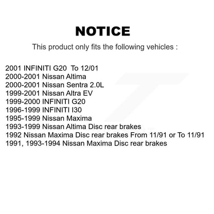 [Avant + Arrière] Kit de plaquette (céramique) de frein pour Nissan Altima Maxima Sentra Infiniti I30 G20 Altra EV INFINITI KTC-100354