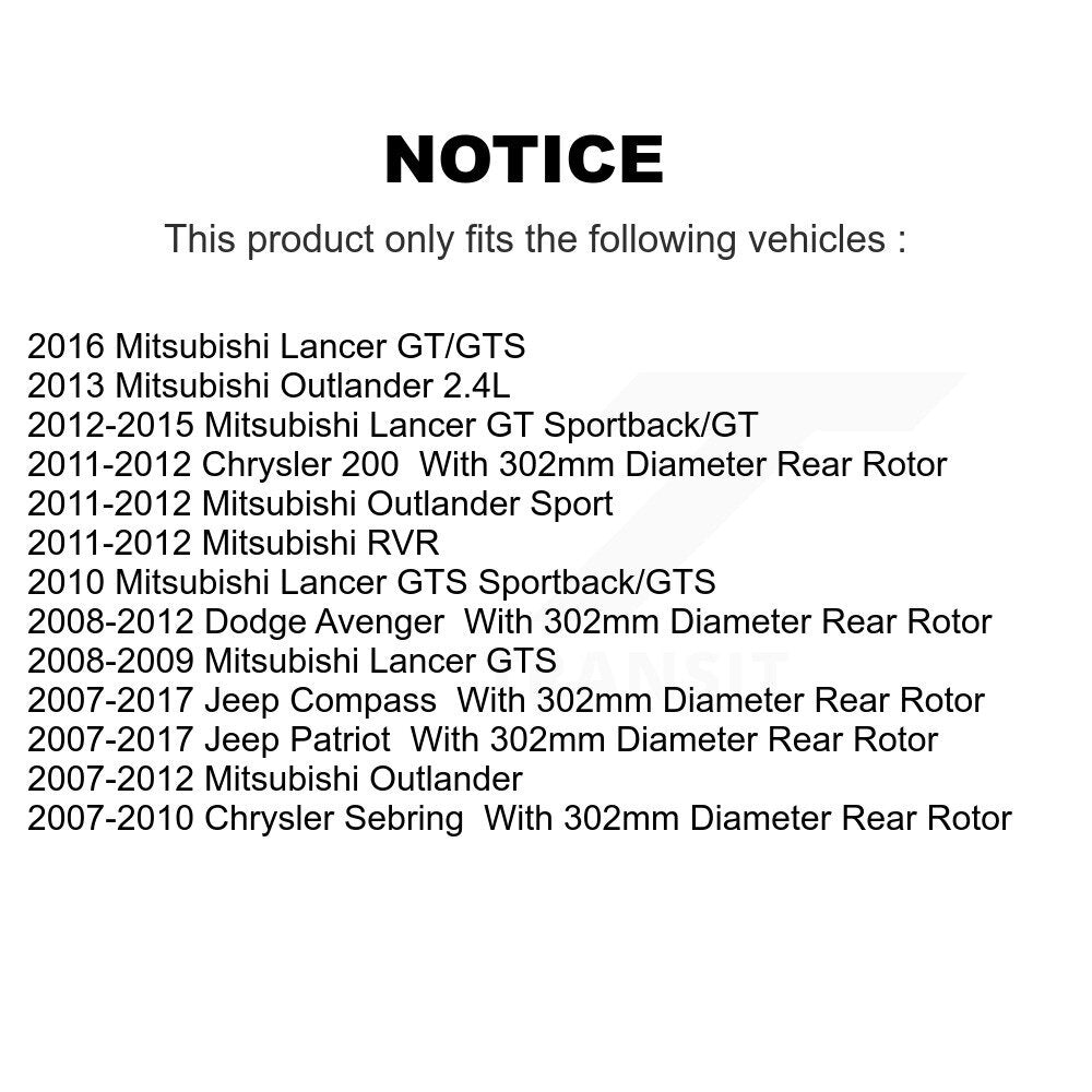 [Avant + Arrière] Kit de plaquette (céramique) de frein pour Jeep Patriot Compass Chrysler Dodge Avenger Mitsubishi Sebring 200 Lancer Outlander Sport RVR KTC-100444