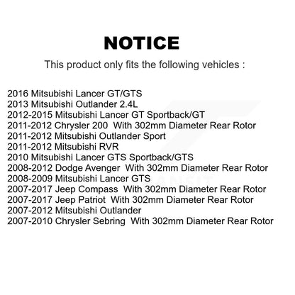 [Avant + Arrière] Kit de plaquette (céramique) de frein pour Jeep Patriot Compass Chrysler Dodge Avenger Mitsubishi Sebring 200 Lancer Outlander Sport RVR KTC-100444