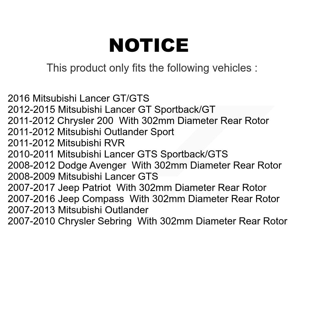 [Avant + Arrière] Kit de plaquette (céramique) de frein pour Jeep Patriot Compass Chrysler Dodge Avenger Mitsubishi Sebring 200 Lancer Outlander Sport RVR KTC-100444