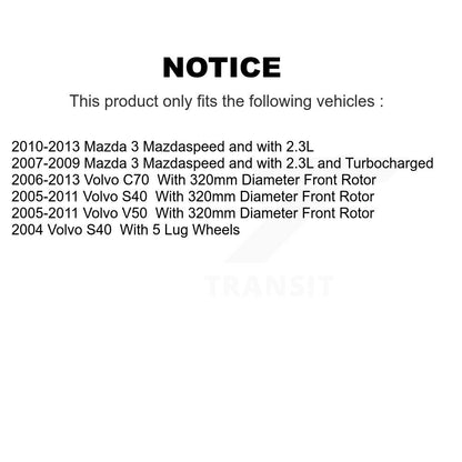 [Avant + Arrière] Kit de plaquette (céramique) de frein pour Mazda 3 Volvo S40 C70 V50 KTC-100473