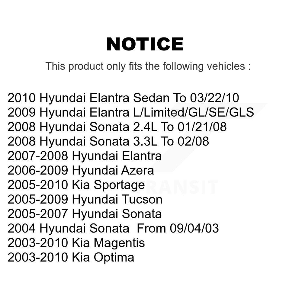 [Avant + Arrière] Kit de plaquette (céramique) de frein pour Hyundai Sonata Kia Elantra Optima Sportage Tucson Azera Magentis KTC-100484