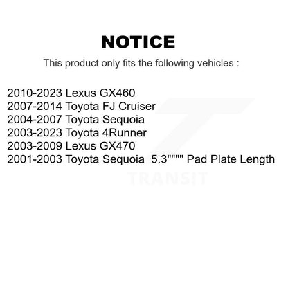 [Avant + Arrière] Kit de plaquette (céramique) de frein pour Toyota 4Runner Lexus Sequoia GX460 FJ Cruiser GX470 KTC-100507