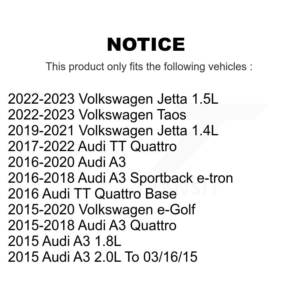 [Avant + Arrière] Kit de plaquette (céramique) de frein pour Volkswagen Jetta Audi A3 Quattro e-Golf Sportback e-tron TT Taos KTC-100529