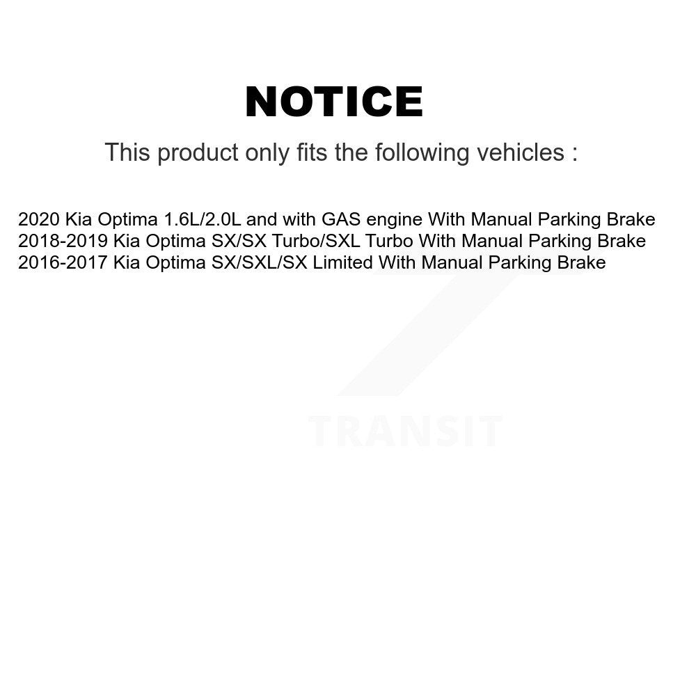 [Avant + Arrière] Kit de plaquette (céramique) de frein pour Kia Optima avec Manual Parking KTC-100537