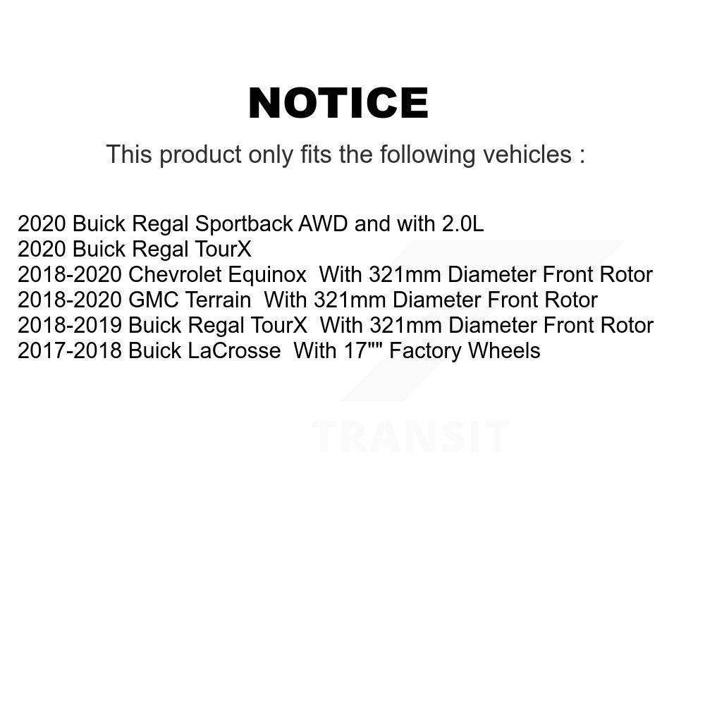 [Avant + Arrière] Kit de plaquette (céramique) de frein pour Chevrolet Equinox GMC Terrain Buick LaCrosse Regal TourX Sportback KTC-100539