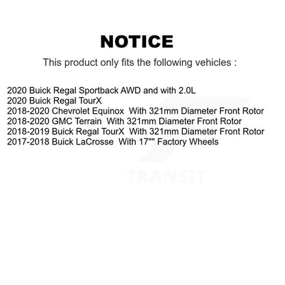 [Avant + Arrière] Kit de plaquette (céramique) de frein pour Chevrolet Equinox GMC Terrain Buick LaCrosse Regal TourX Sportback KTC-100539