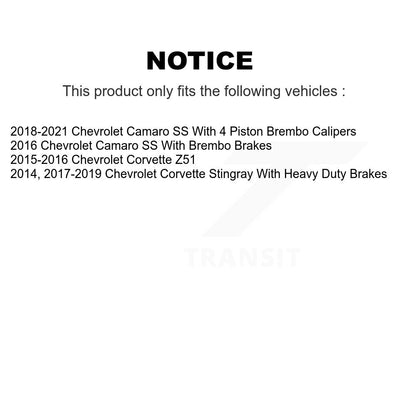 [Avant + Arrière] Kit de plaquette (céramique) de frein pour Chevrolet Corvette Camaro KTC-100580