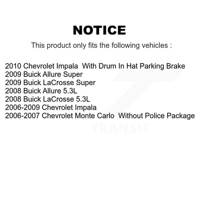 [Avant + Arrière] Kit de plaquette (céramique) de frein pour Chevrolet Impala Buick LaCrosse Monte Carlo Allure KTC-100605