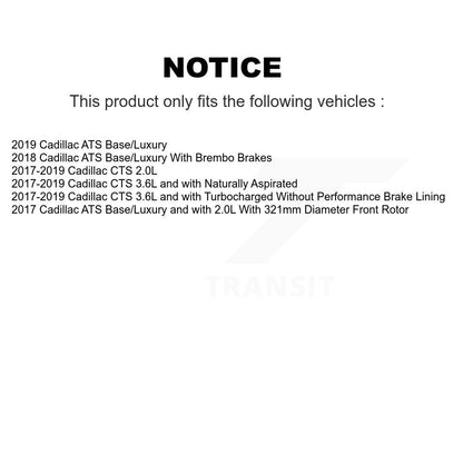 [Avant + Arrière] Kit de plaquette (céramique) de frein pour Cadillac CTS ATS KTC-100637