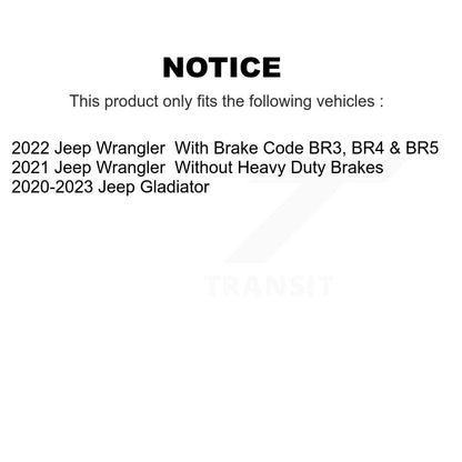 [Avant + Arrière] Kit de plaquette (céramique) de frein pour Jeep Gladiator Wrangler KTC-100653