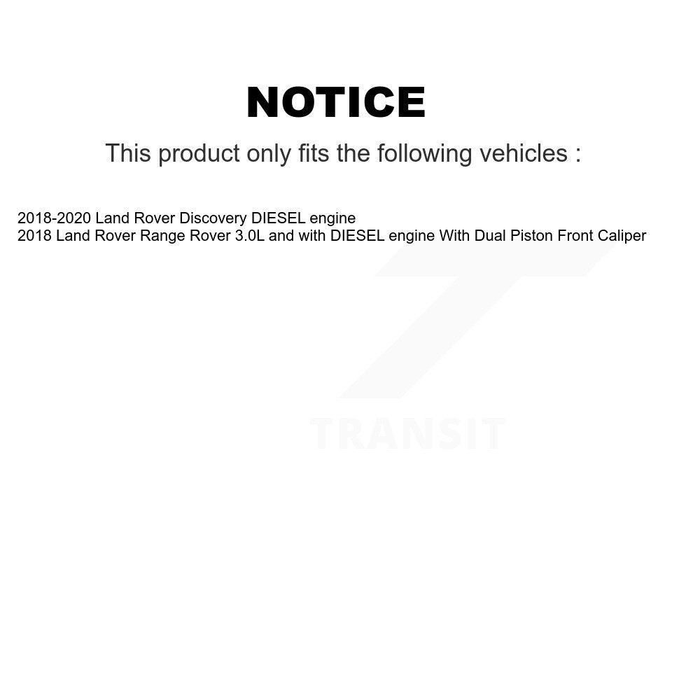 [Avant + Arrière] Kit de plaquette (céramique) de frein pour 2018 Land Rover Range 3.0L avec DIESEL engine avec Dual Piston Caliper KTC-100672