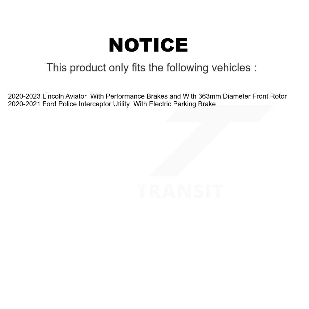 [Avant + Arrière] Kit de plaquette (céramique) de frein pour Lincoln Aviator Ford Police Interceptor Utility KTC-100679