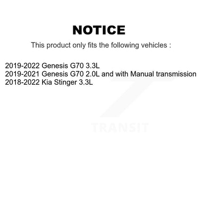 [Avant + Arrière] Kit de plaquette (céramique) de frein pour Kia Stinger Genesis G70 KTC-100687