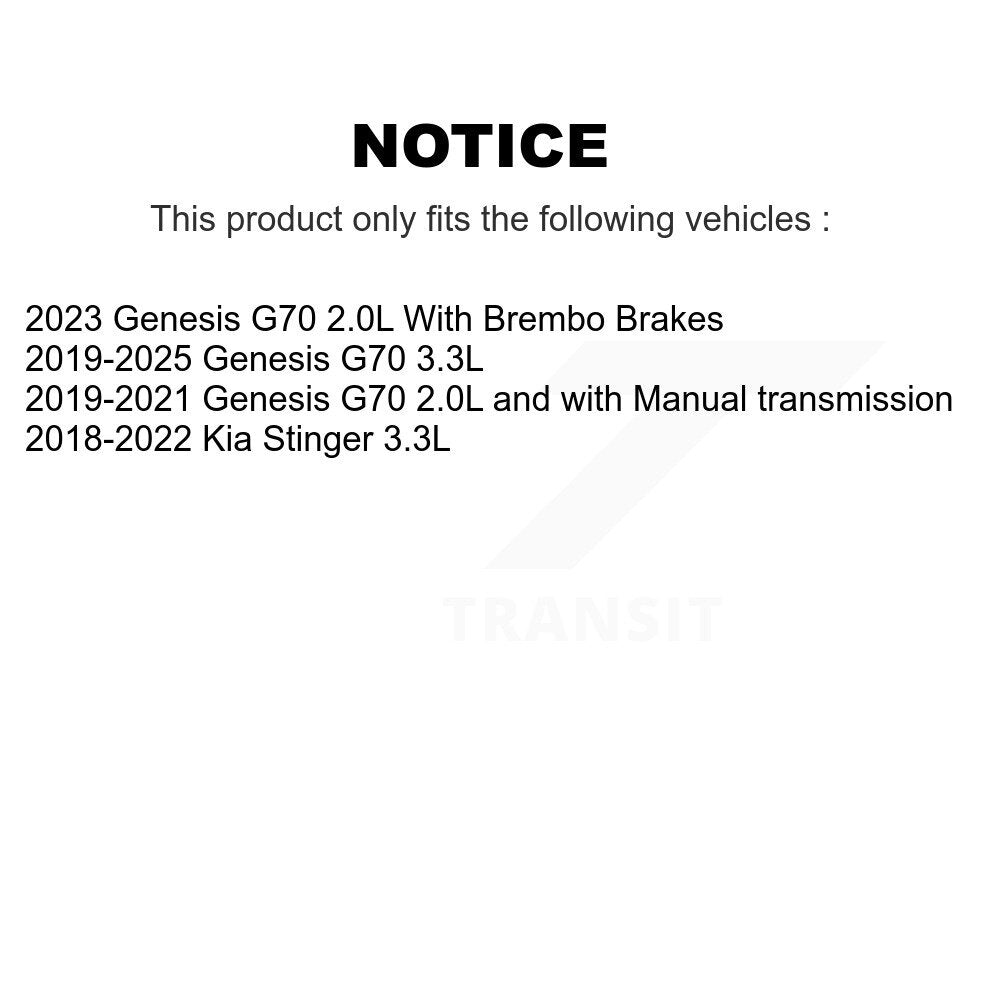 [Avant + Arrière] Kit de plaquette (céramique) de frein pour Kia Stinger Genesis G70 KTC-100687