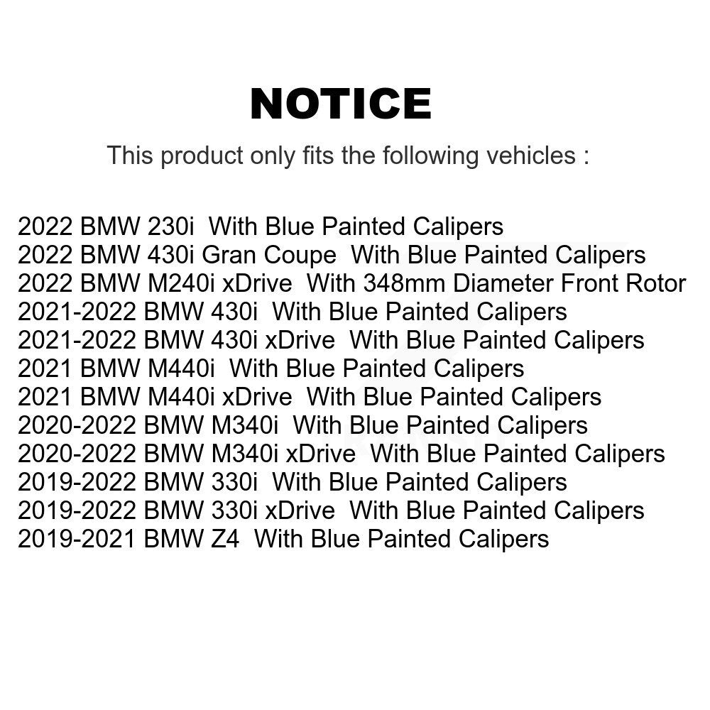 [Avant + Arrière] Kit de plaquette (céramique) de frein pour BMW 330i xDrive M340i Z4 230i 430i M440i Gran Coupe avec Blue Painted Calipers KTC-100710