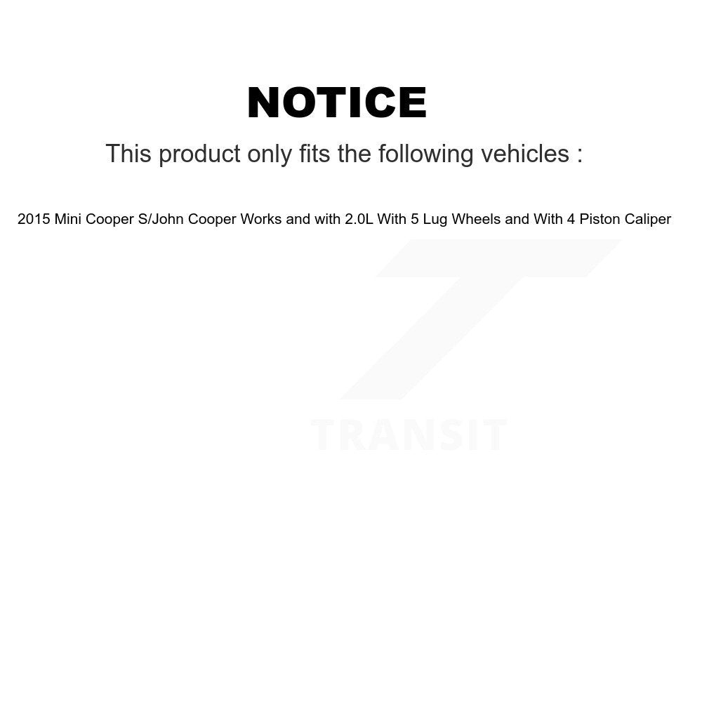 [Avant + Arrière] Kit de plaquette (céramique) de frein pour 2015 Mini Cooper S John Works avec 2.0L avec 5 Lug Wheels KTC-100715